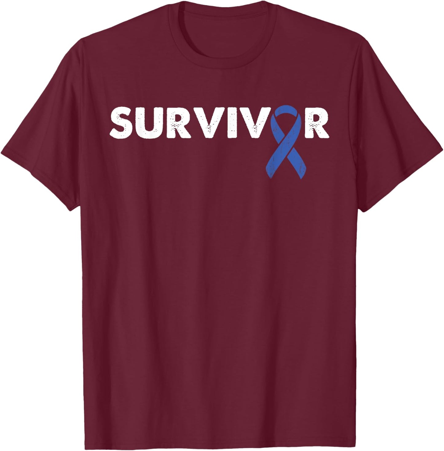 Survivor Support - Ribbon Rectal Cancer Awareness T-Shirt - T-Shirt | Maroon