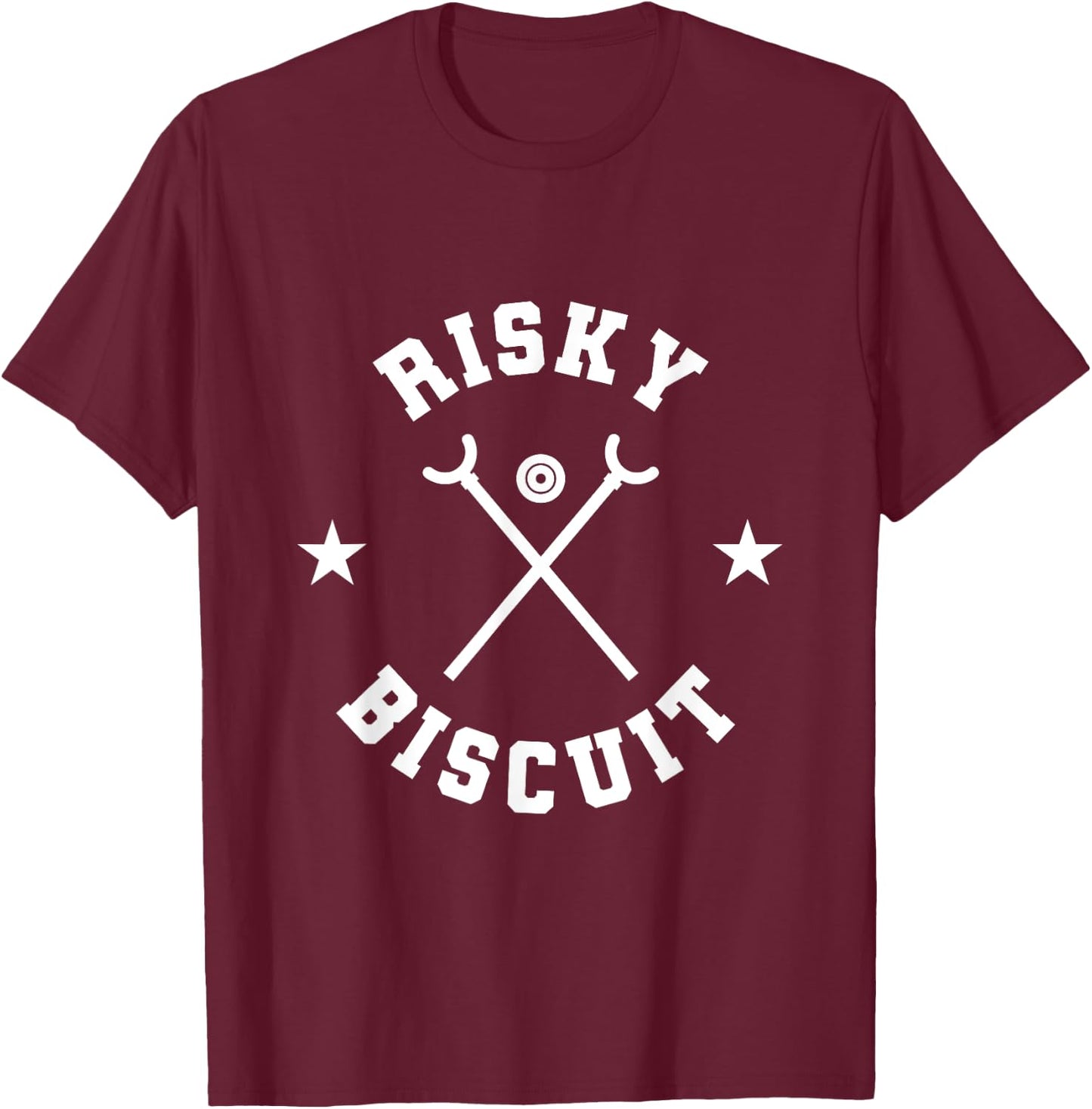 Risky Biscuit Shuffleboard Team T-Shirt - T-Shirt | Maroon