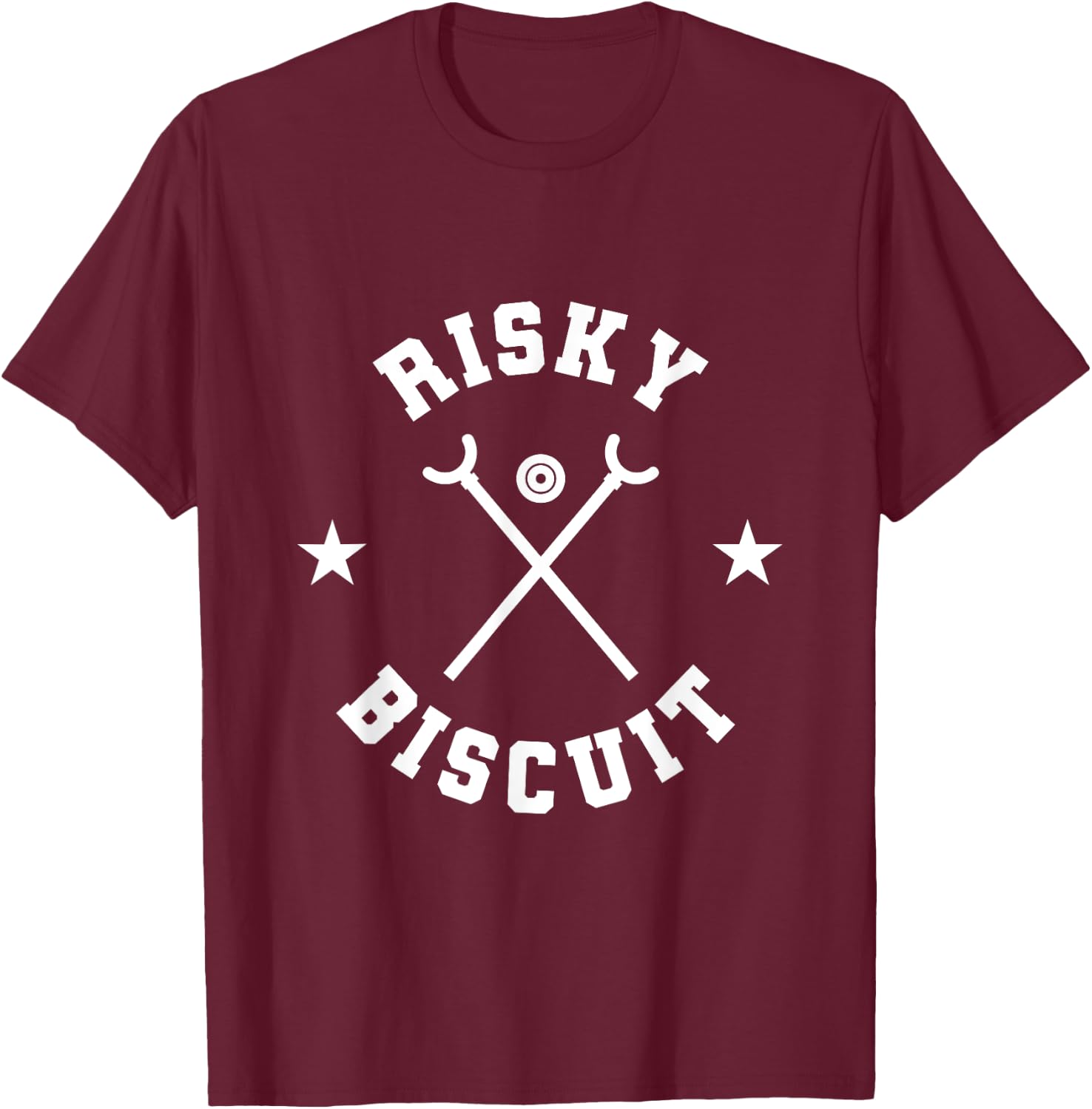 Risky Biscuit Shuffleboard Team T-Shirt - T-Shirt | Maroon