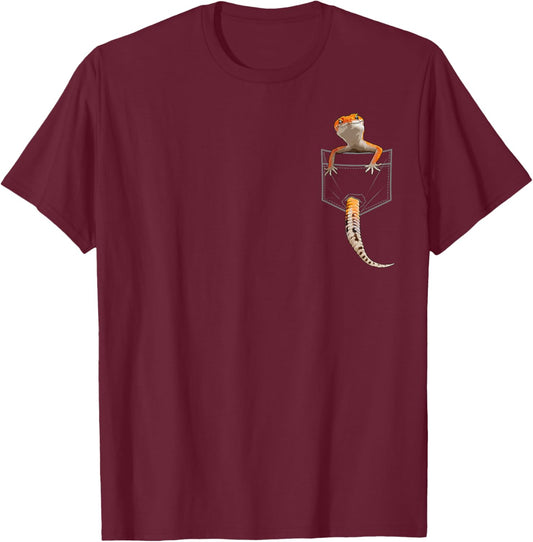 Funny Leopard Gecko Art Women Boys Girls Gecko Lover T-Shirt - T-Shirt | Maroon