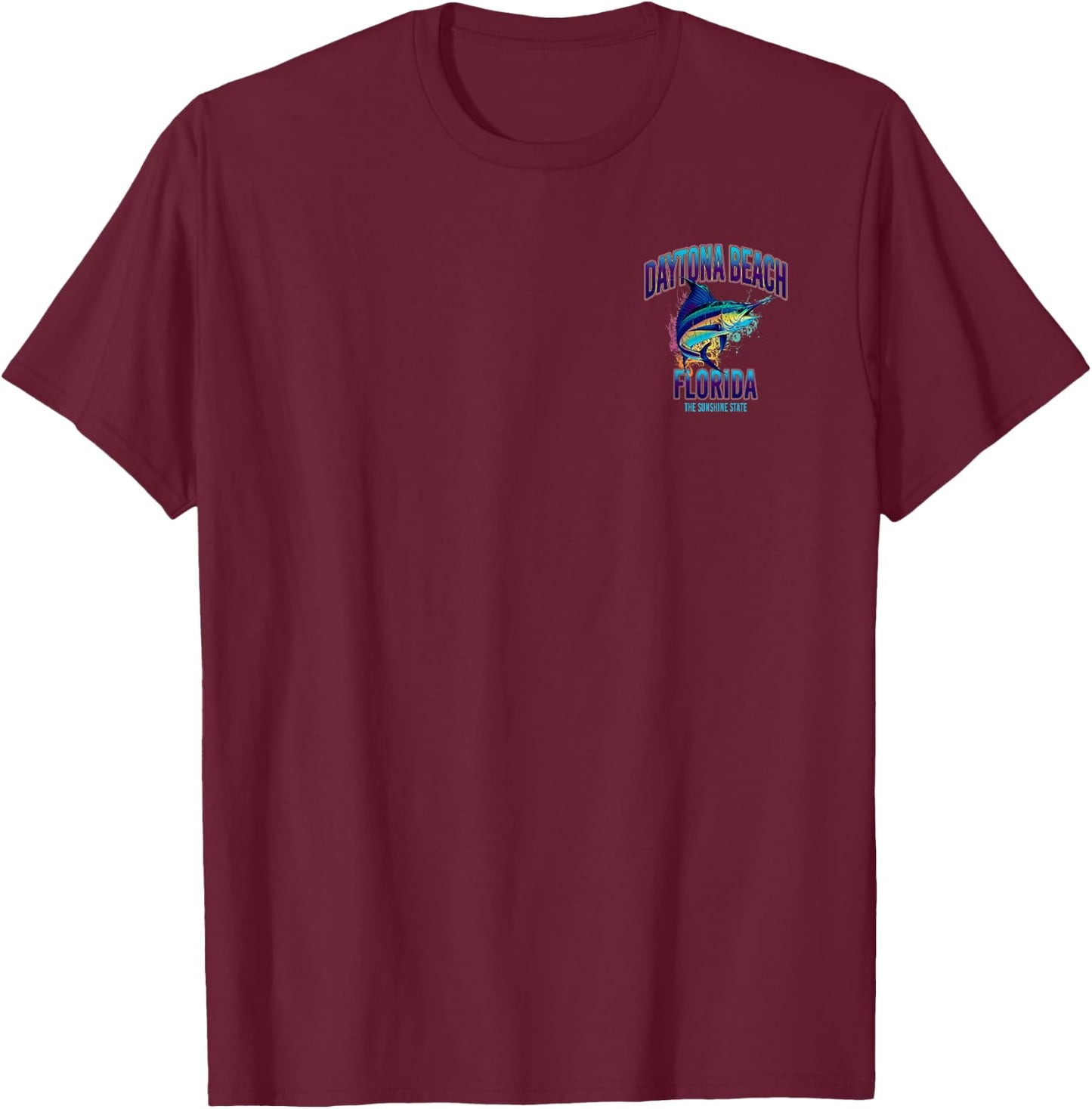 Vintage Daytona Beach Florida Retro FL Front & Back T-Shirt - T-Shirt | Maroon