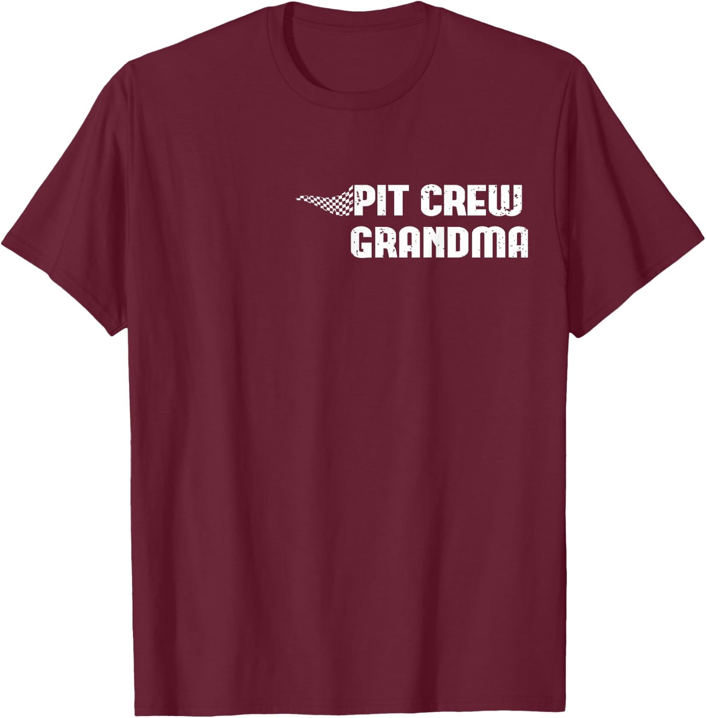 Pit Crew Grandma Racing Car Family Matching Birthday Party T-Shirt - T-Shirt | Maroon