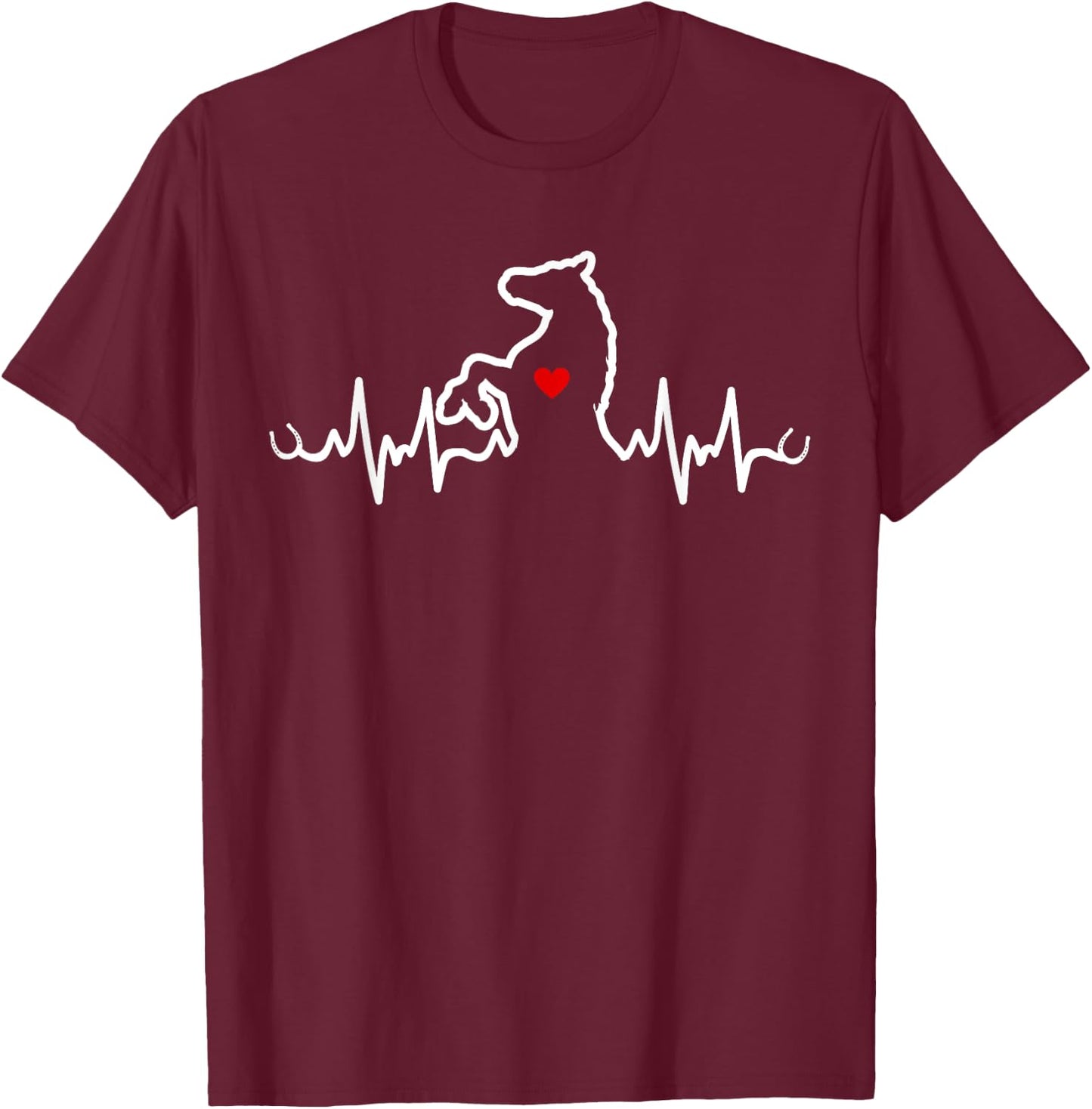 Horse Heartbeat Clothing - Heartbeat Horse T-Shirt - T-Shirt | Maroon