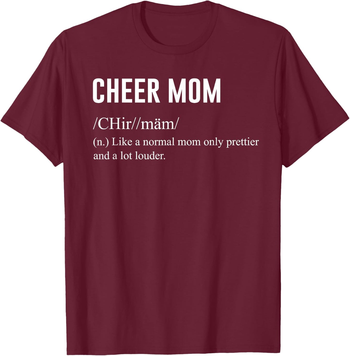 Funny Cheer Mom Definition T-Shirt - T-Shirt | Maroon