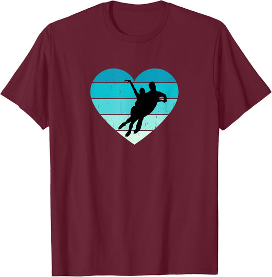 I Love Ice Dancing Winter Sports Ice Skates Figure Skating T-Shirt - T-Shirt | Maroon