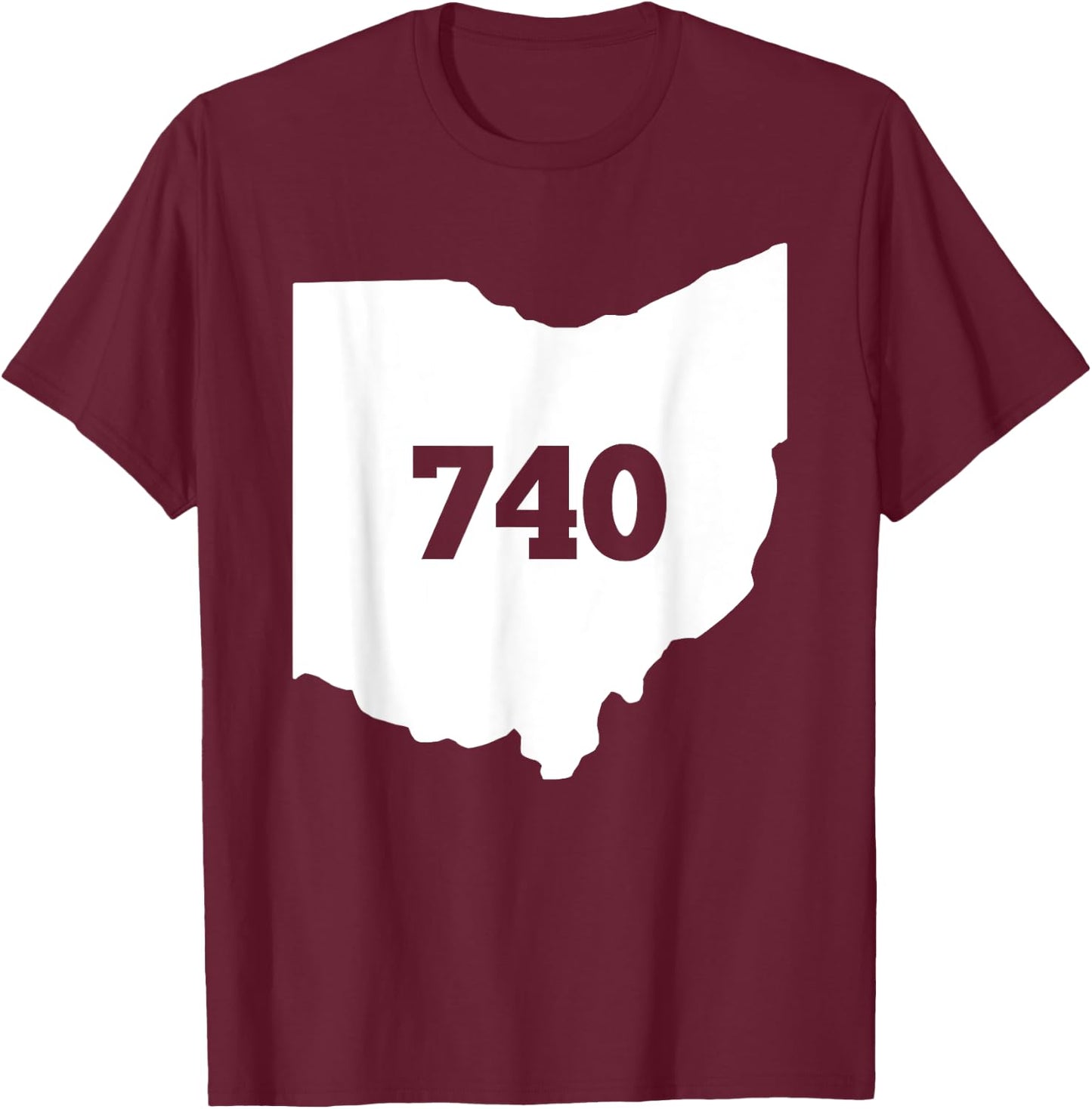 Ohio 740 Area Code T-Shirt - T-Shirt | Maroon
