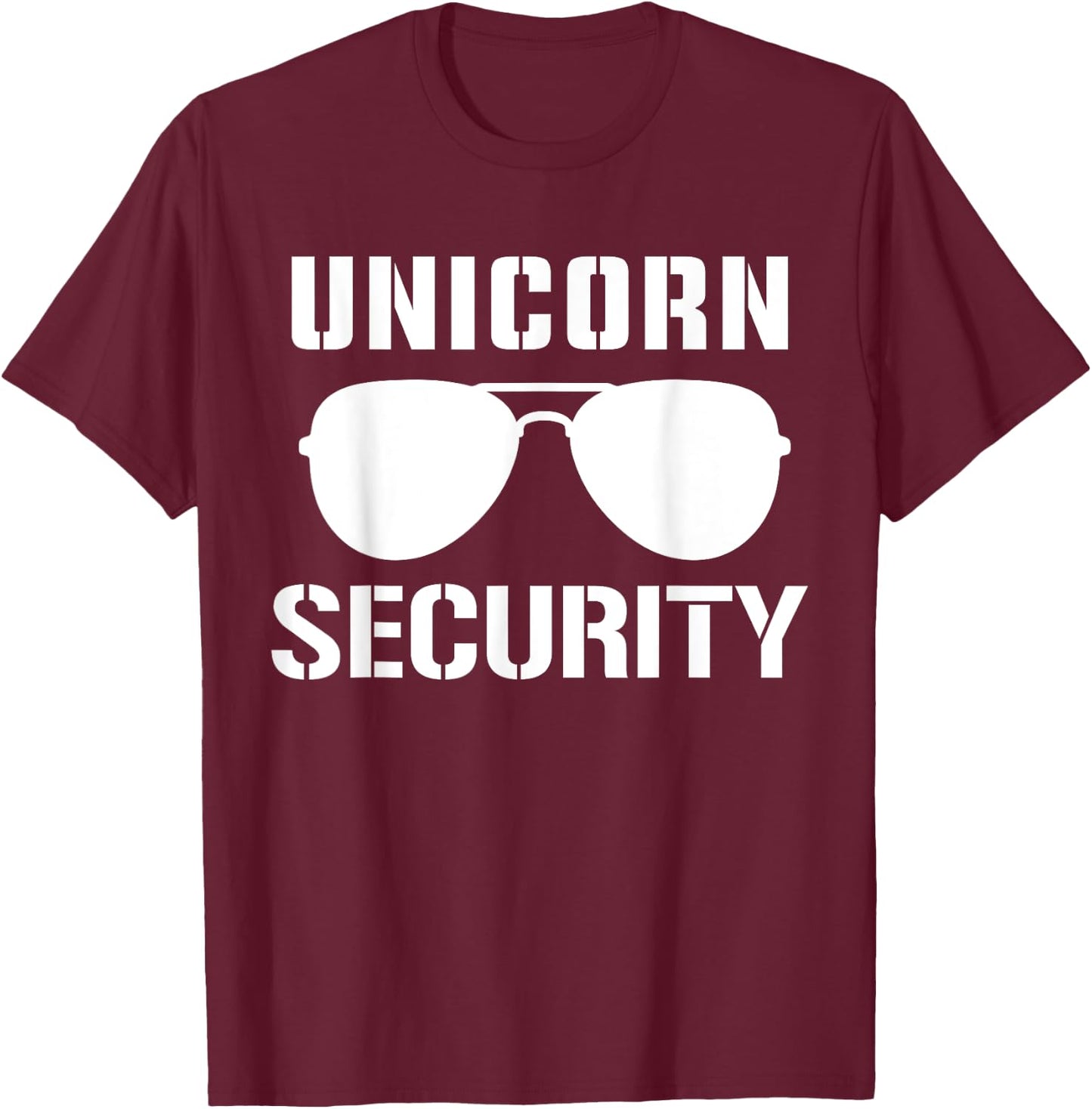 Halloween Dad Mom Daughter Adult Costume, Unicorn Security T-Shirt - T-Shirt | Maroon