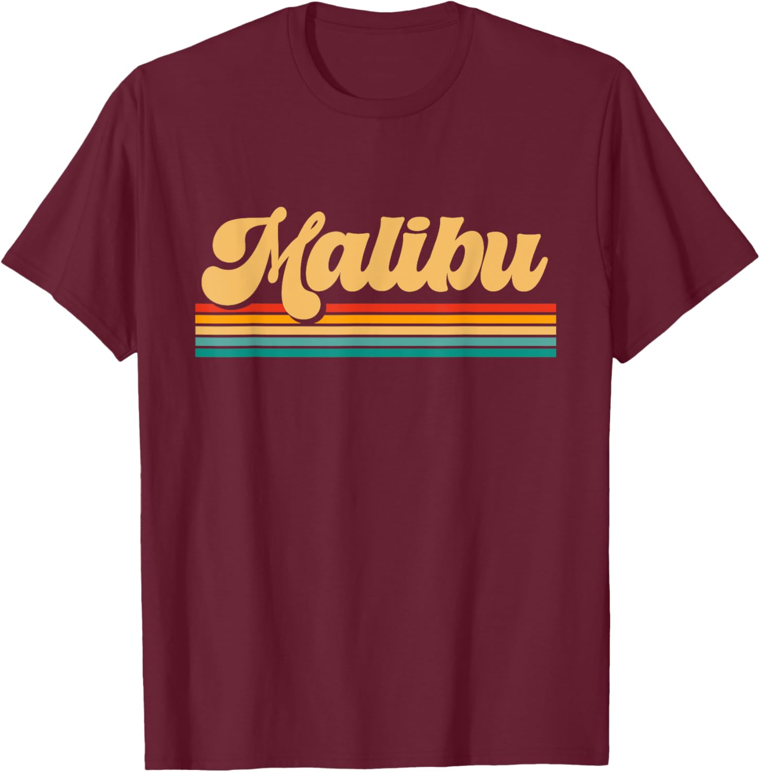 Malibu California T-Shirt - T-Shirt | Maroon