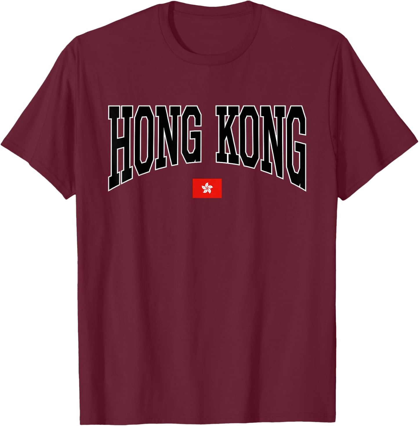 Classic Hong Kong Flag Hongkonger Vintage Campus T-Shirt - T-Shirt | Maroon