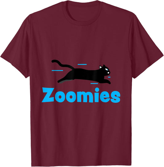 Cat Zoomies Men Women Kids T-Shirt - T-Shirt | Maroon