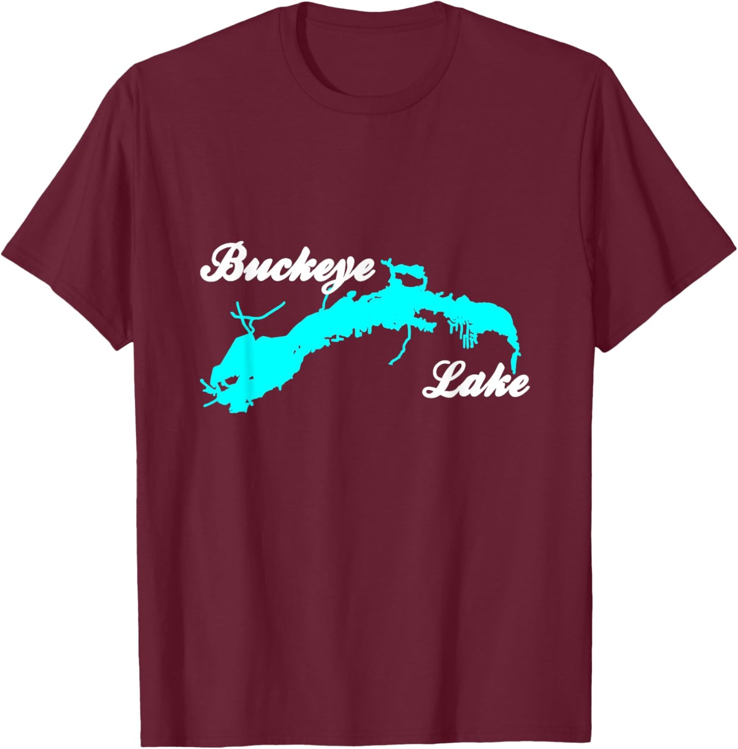 Minimalist Buckeye Lake - Ohio T-Shirt - T-Shirt | Maroon