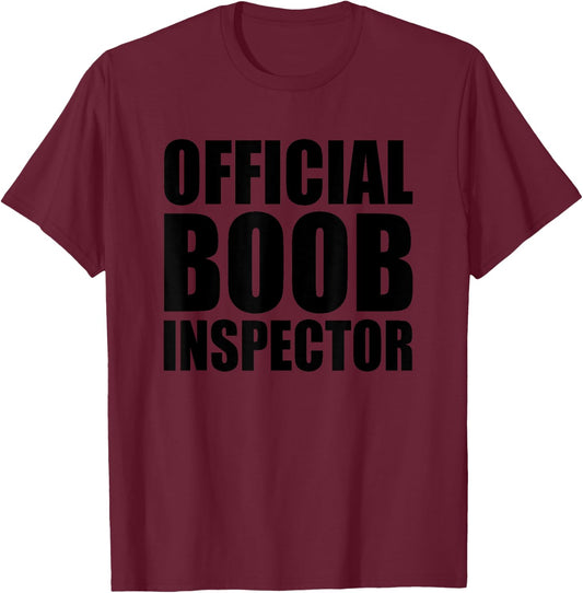 Official Boob Inspector Last Minute Halloween Costume Party T-Shirt - T-Shirt | Maroon