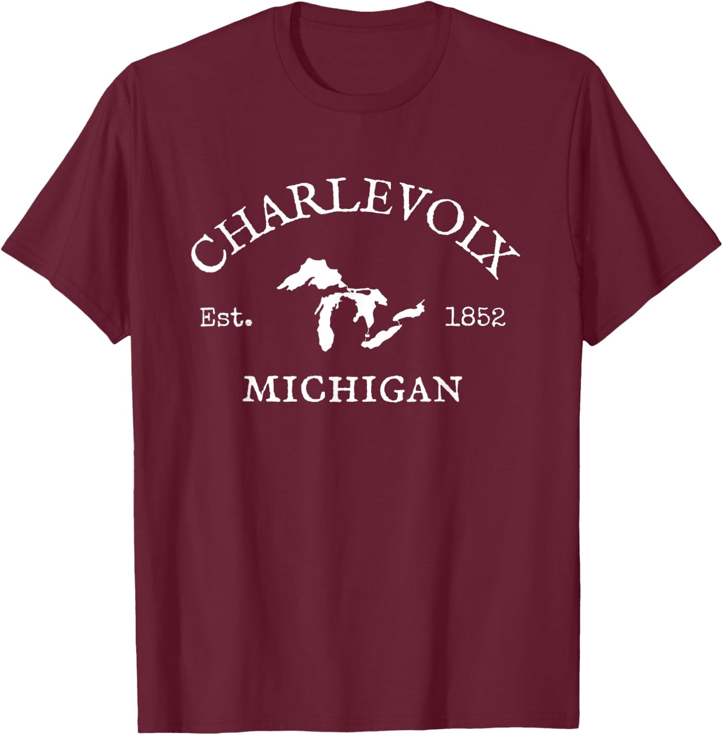 Michigan Michigander Great Lakes Charlevoix Souvenir Gift T-Shirt - T-Shirt | Maroon