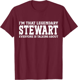Stewart Surname Funny Team Family Last Name Stewart T-Shirt - T-Shirt | Maroon