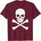 Skull & Cross Bones Vintage Pirate Halloween Lazy Costume T-Shirt - T-Shirt | Maroon