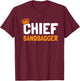 Chief Sandbagger Golf - -Adults, Black, Small T-Shirt - T-Shirt | Maroon