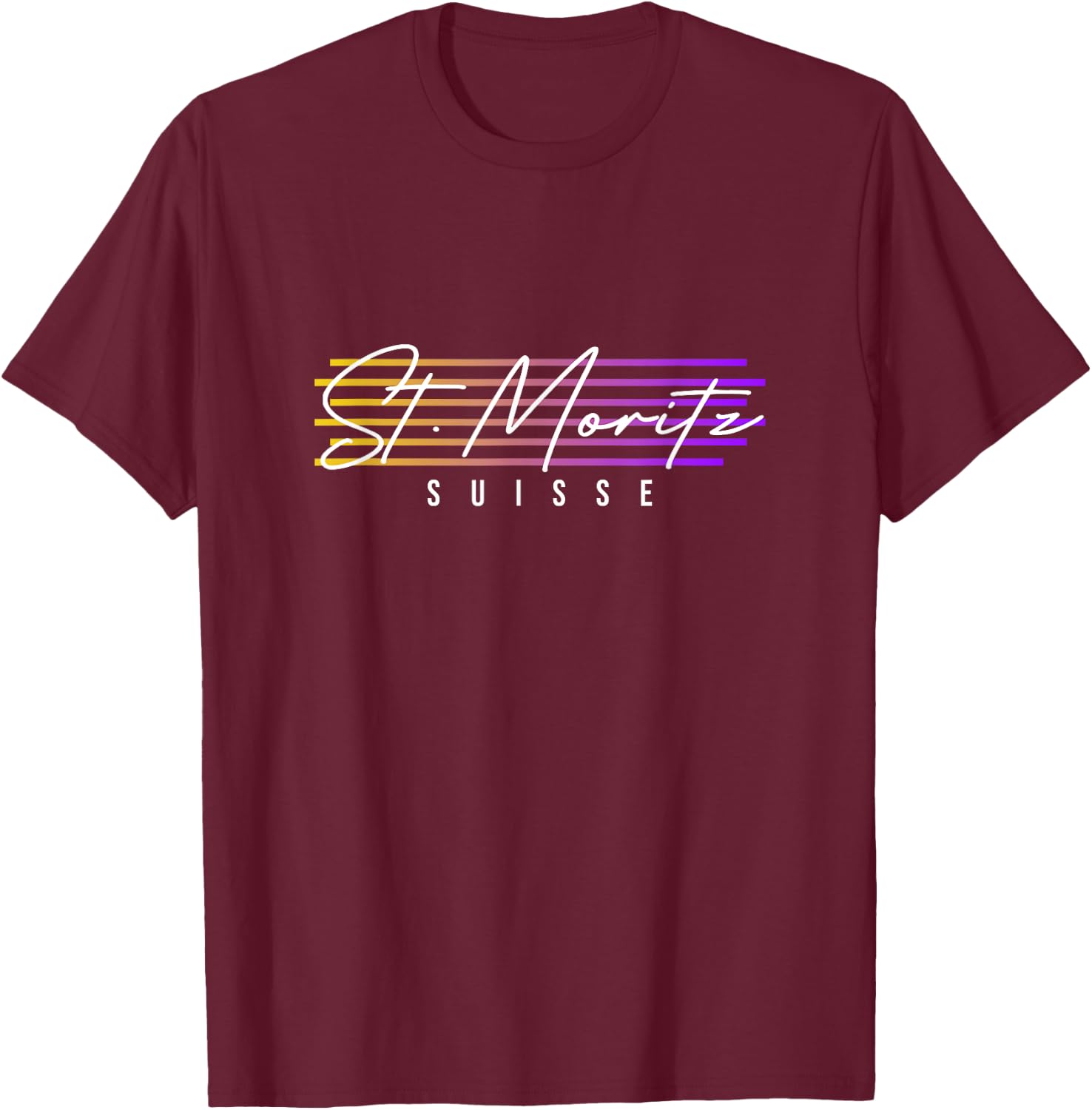 St. Moritz Switzerland Souvenir T-Shirt - T-Shirt | Maroon