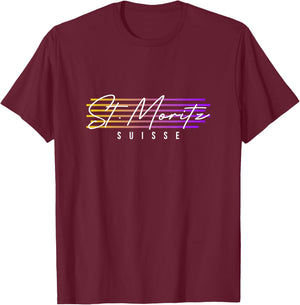 St. Moritz Switzerland Souvenir T-Shirt - T-Shirt | Maroon