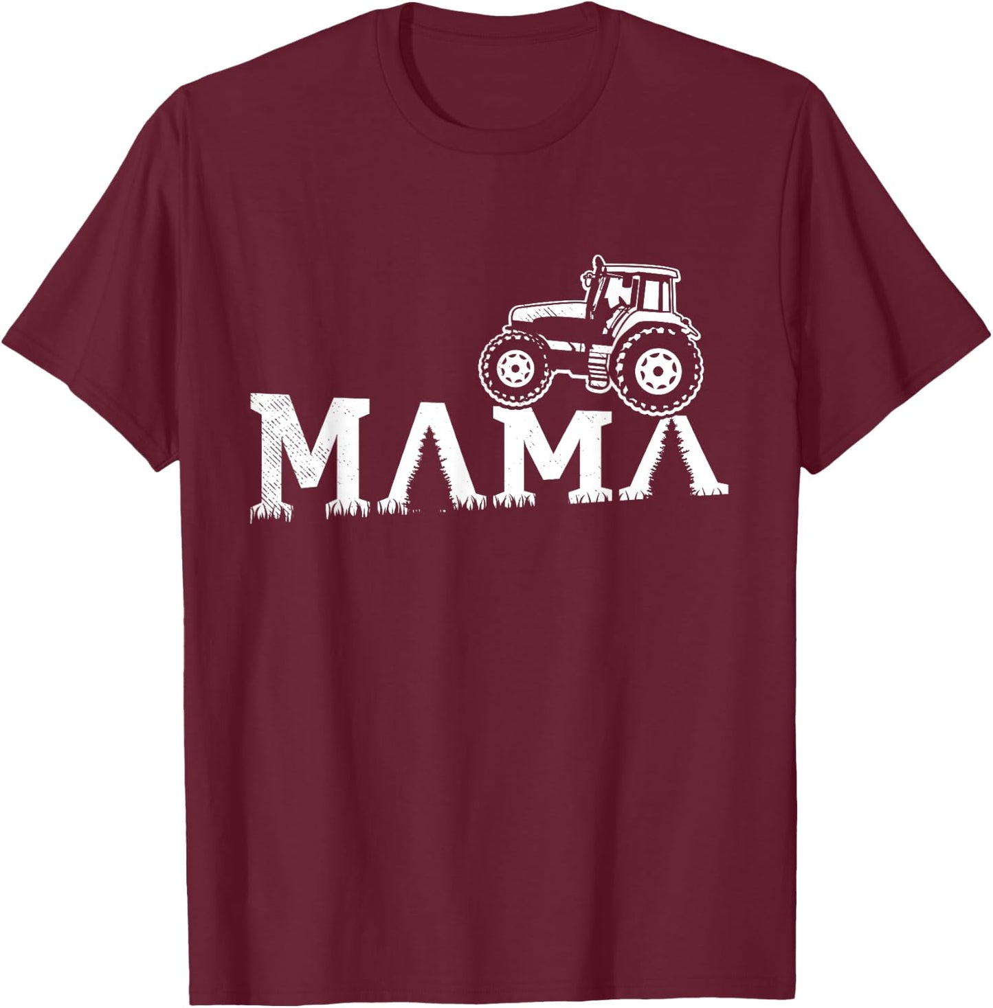 teestatic Women's Farm Themed Tractor MAMA Artwork - Black, X-Small T-Shirt - T-Shirt | Maroon
