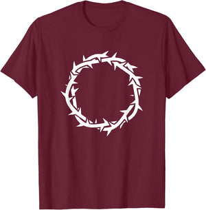 Jesus Crown of Thorns. Christian faith devotional T-Shirt - T-Shirt | Maroon