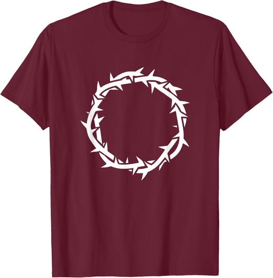 Jesus Crown of Thorns. Christian faith devotional T-Shirt - T-Shirt | Maroon