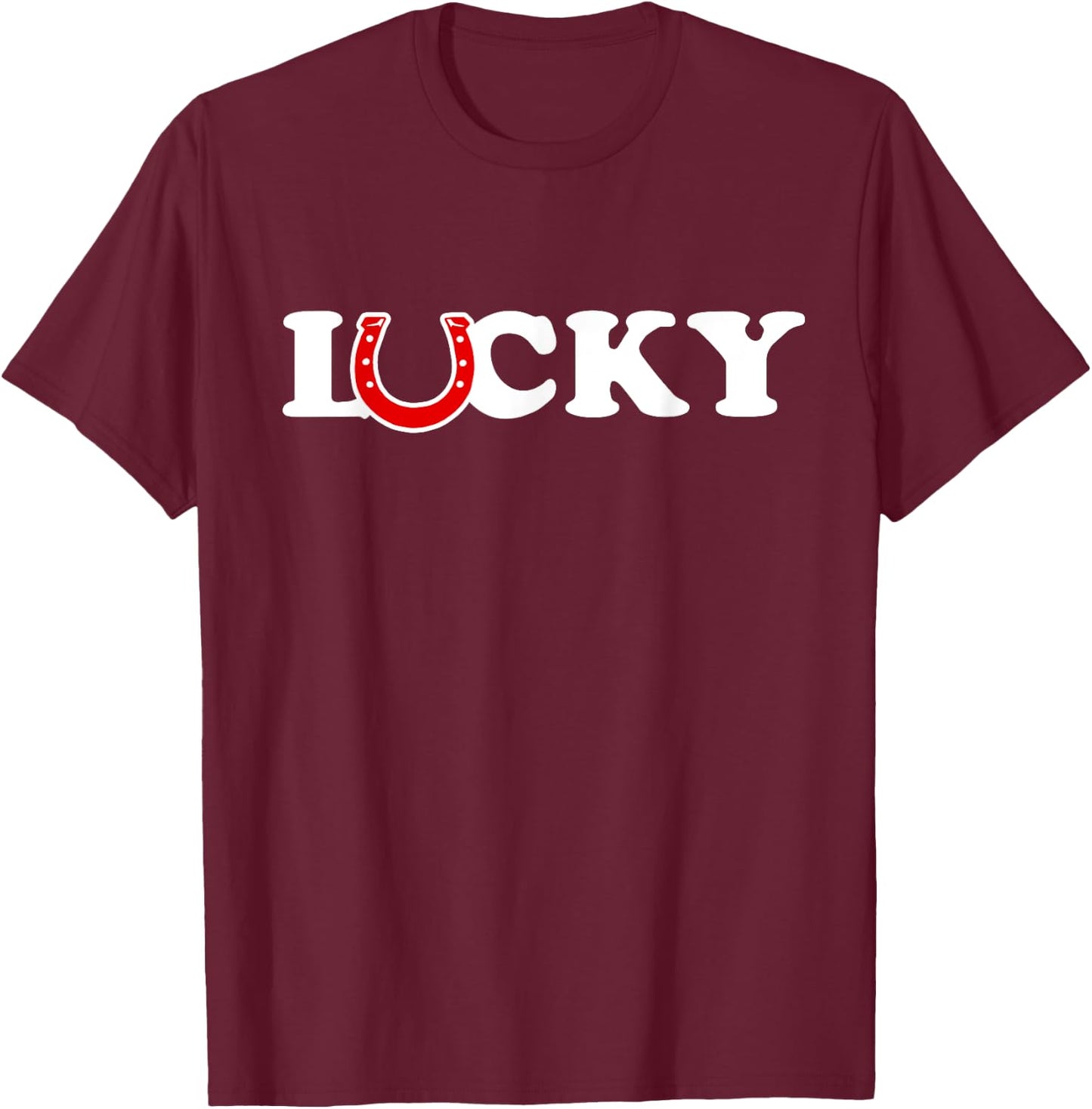 Horseshoe Lucky T-Shirt - T-Shirt | Maroon