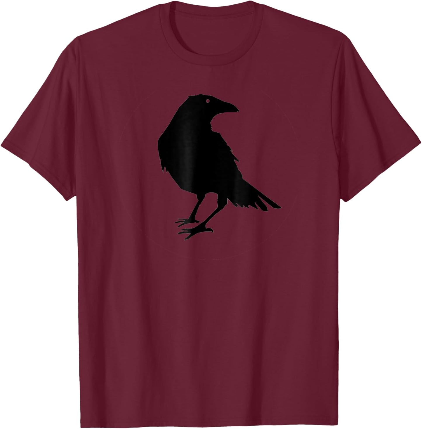 Beautiful Black Crow Raven Bird Silhouette T-Shirt - T-Shirt | Maroon