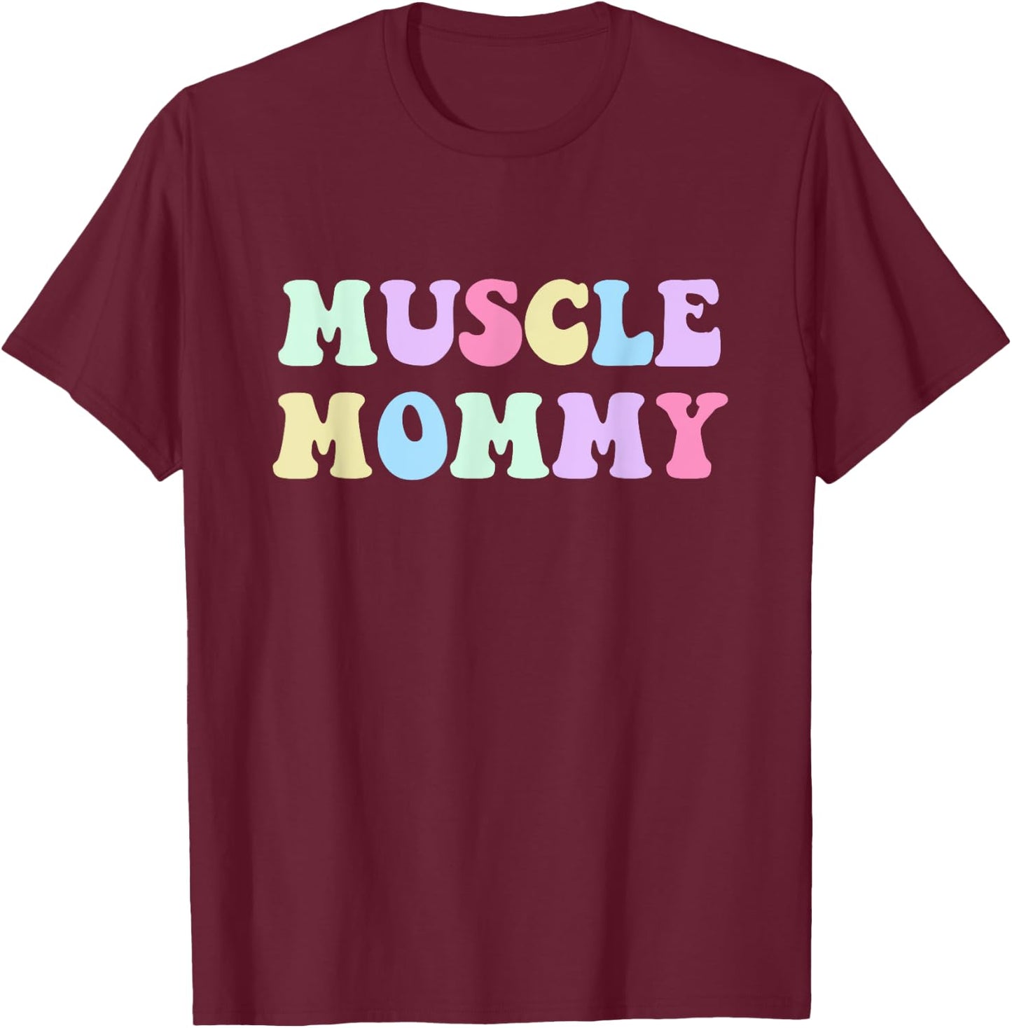 Muscle Mommy Retro Gym Mom Bodybuilder Weightlifting Fitness T-Shirt - T-Shirt | Maroon