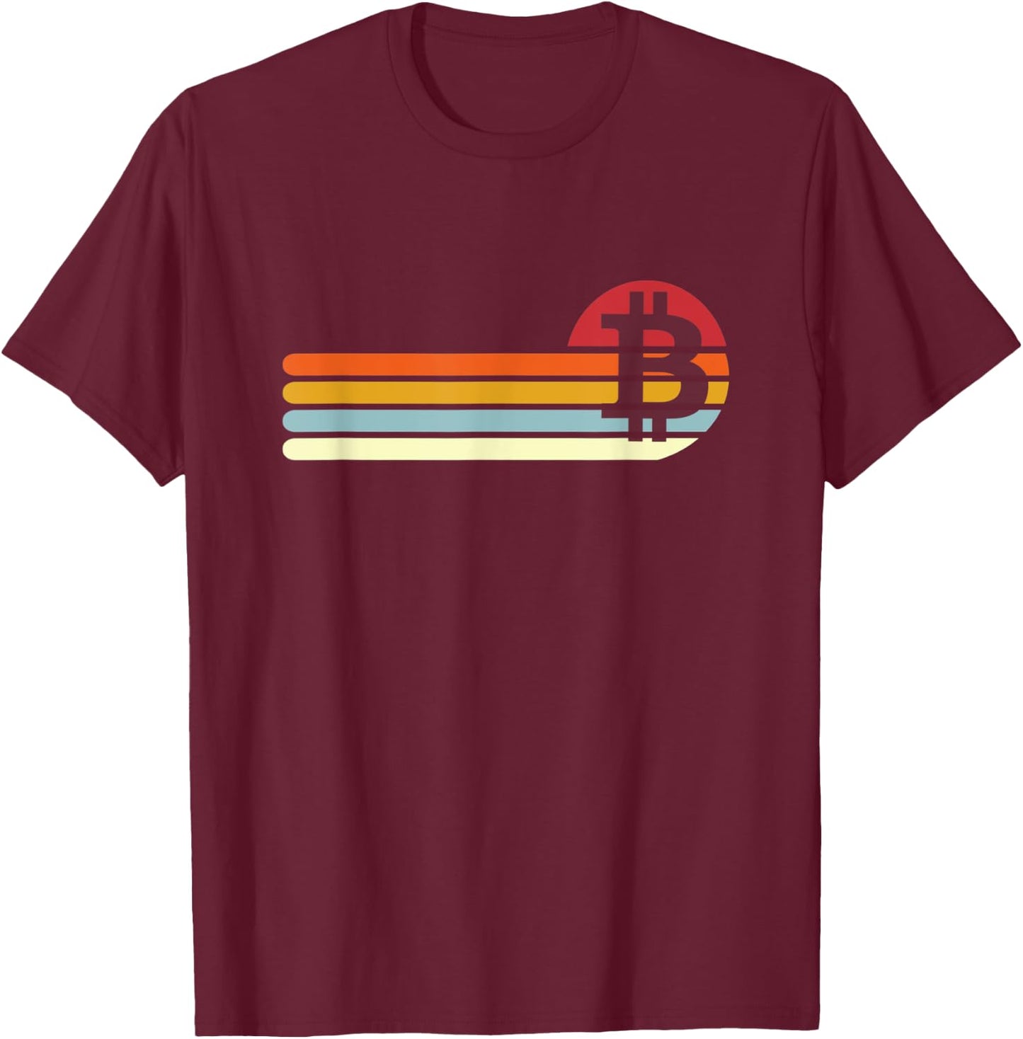 Vintage Retro Bitcoin T-Shirt - T-Shirt | Maroon