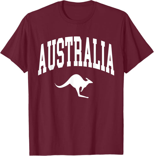 Australia Kangaroo Aussi Outback Down Under Australian T-Shirt - T-Shirt | Maroon
