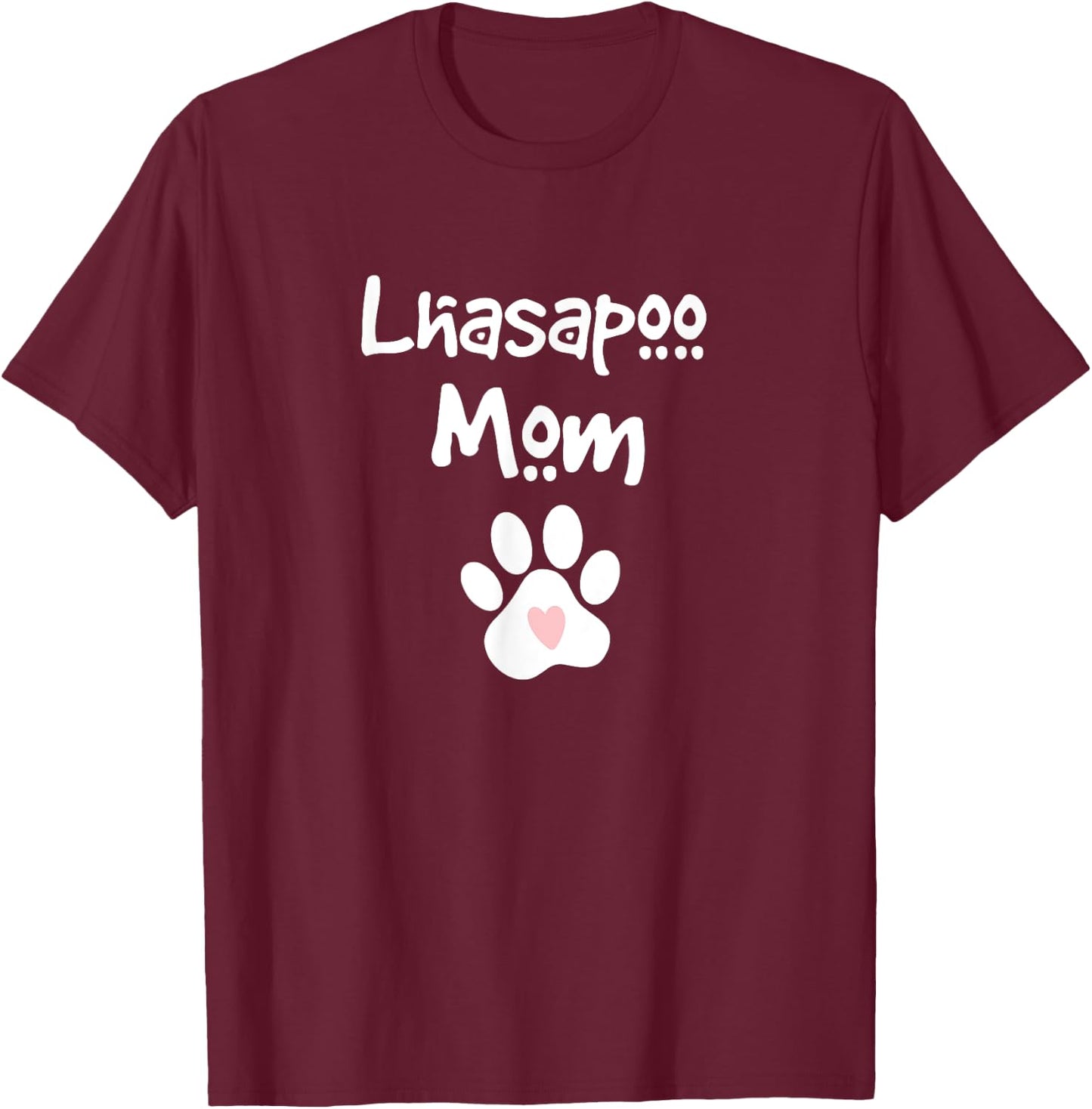 Lhasapoo Mom Lhasa Apso Poodle Mix Breed Dog T-Shirt - T-Shirt | Maroon