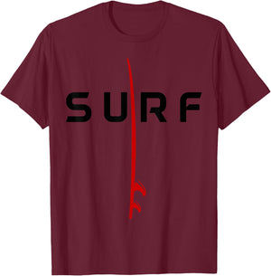 Surf Board Surfing Beach Vintage Retro Surfer Women Kids T-Shirt - T-Shirt | Maroon