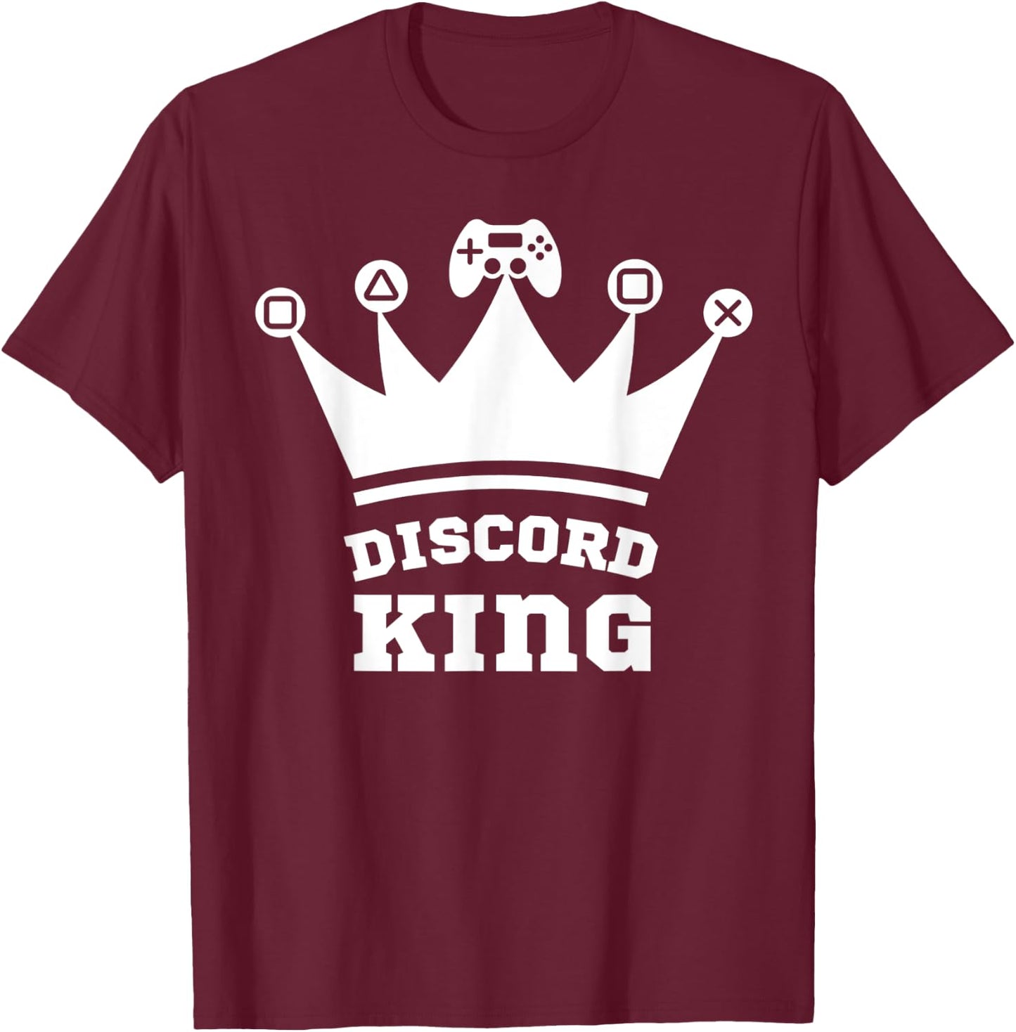 Model Gone Rogue Designs Discord King Gamer T-Shirt - T-Shirt | Maroon