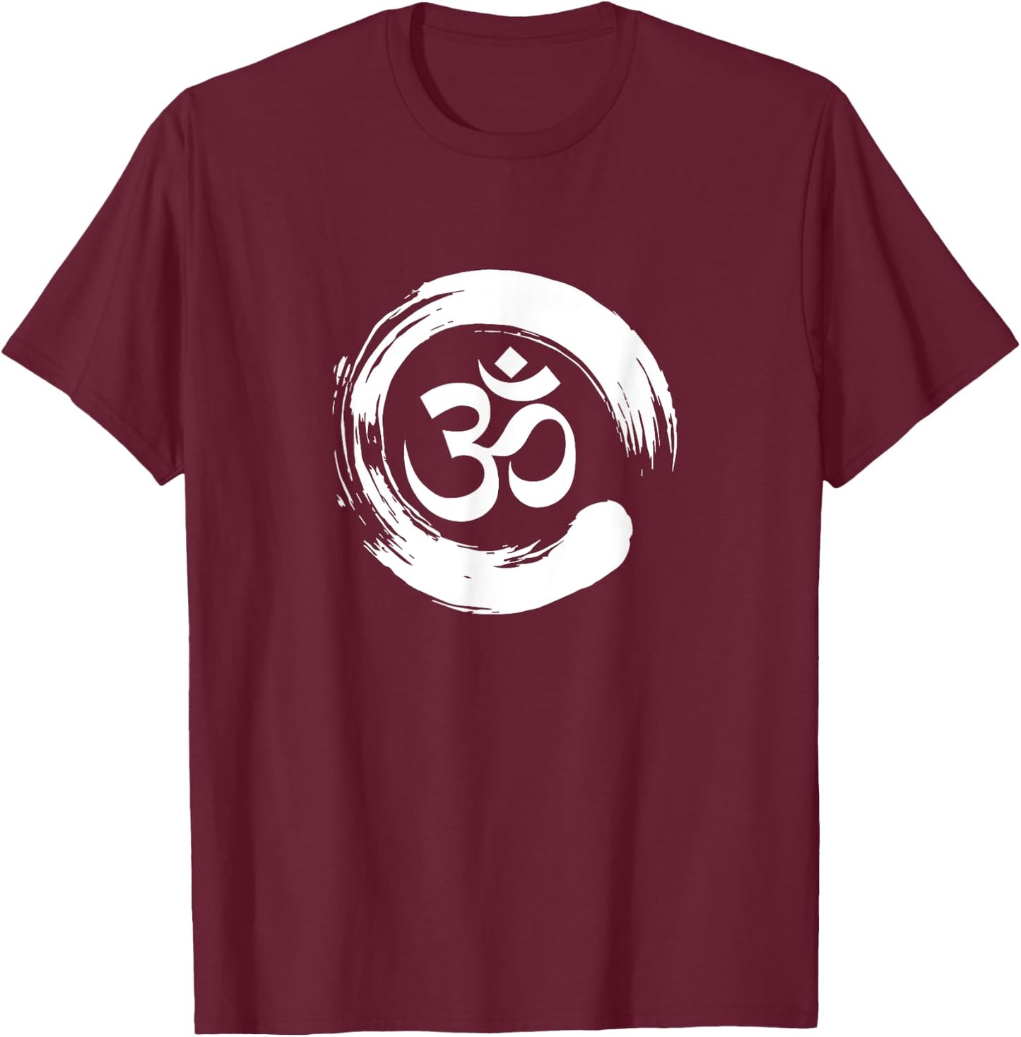 Om Yoga Ohm Hindu Meditation Zen Enzo Circle Spiritual Peace T-Shirt - T-Shirt | Maroon