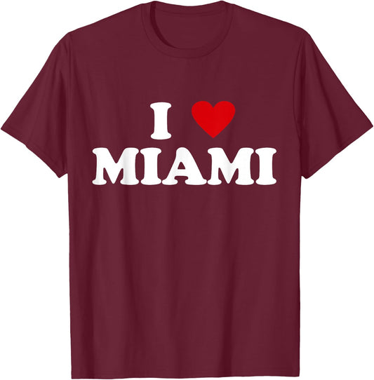 I Heart USA City - I Love Miami T-Shirt - T-Shirt | Maroon