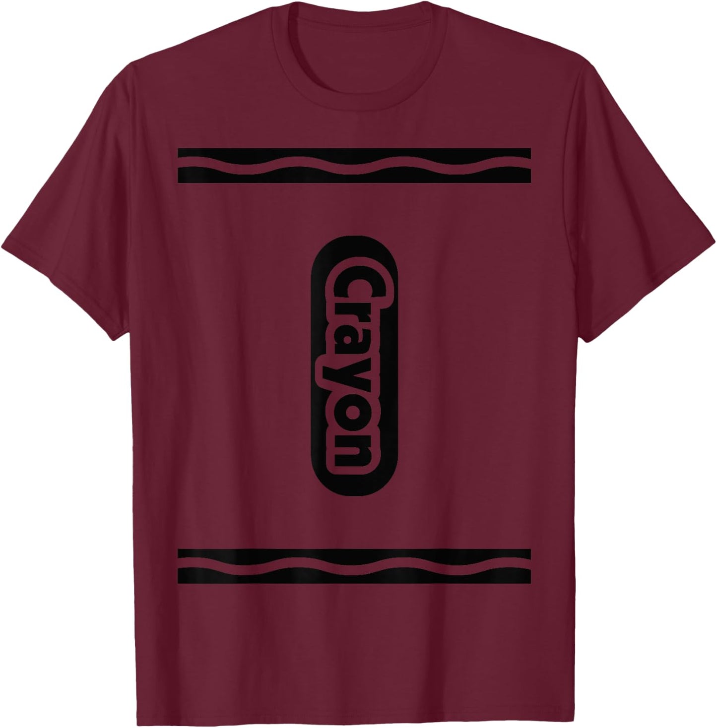Pencil-Crayon-Crayons Halloween Costume Team Group Matching T-Shirt - T-Shirt | Maroon