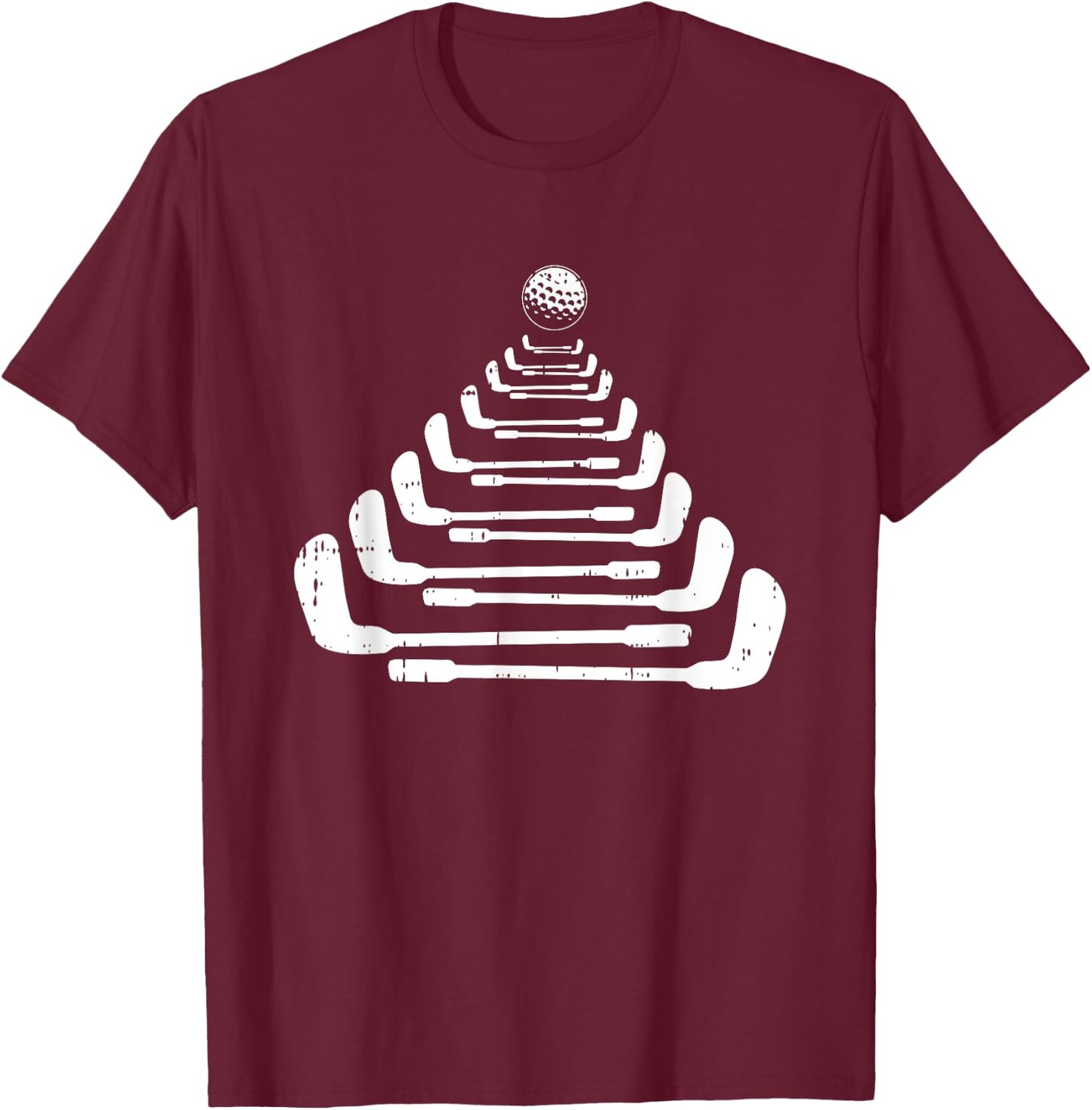 Golf Christmas Tree Pajama Cool X-Mas Golfing Golfer T-Shirt - T-Shirt | Maroon