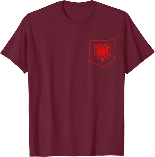 Albania Flag Shqip Shqiponja Albanian Eagle Albania T-Shirt - T-Shirt | Maroon