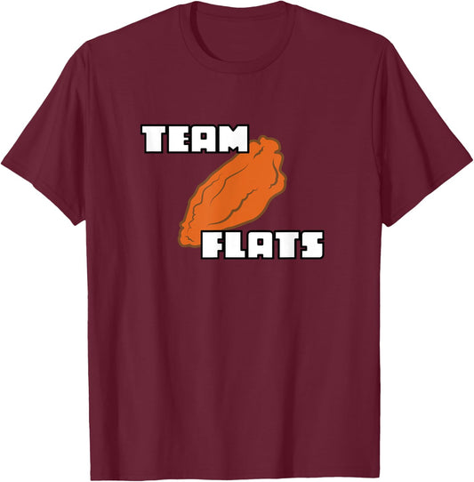 Buffalo Chicken Wing Team Flats and Drums T-Shirt - T-Shirt | Maroon