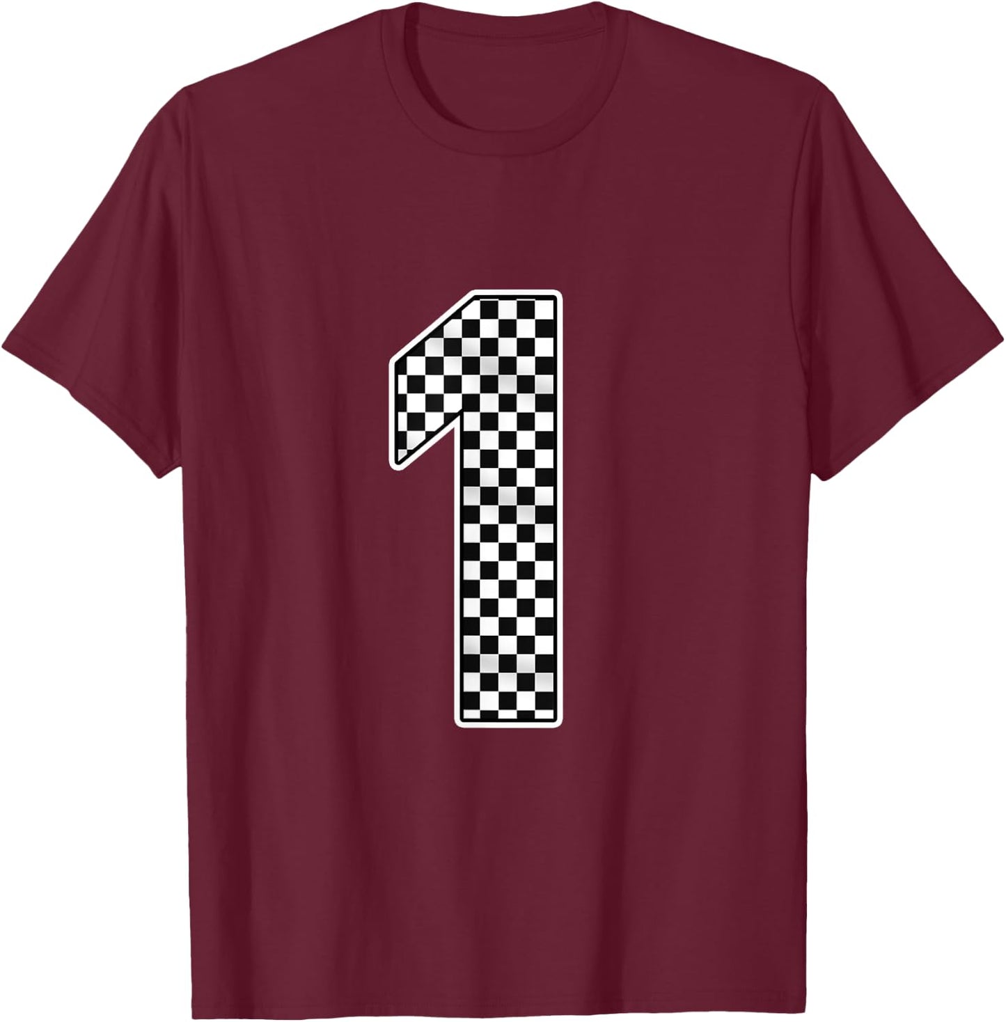 Pit Crew 1 Years Old Birthday | Racing Car for Girls Boys T-Shirt - T-Shirt | Maroon
