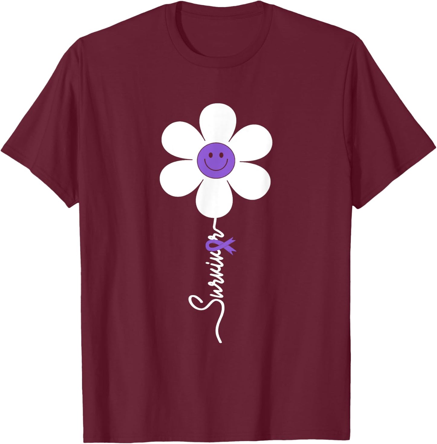 Pancreatic Cancer Survivor Women Pancreatic Cancer Awareness T-Shirt - T-Shirt | Maroon