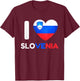 I Love Slovenia Heart Slovene Slovenia Family Travel T-Shirt - T-Shirt | Maroon