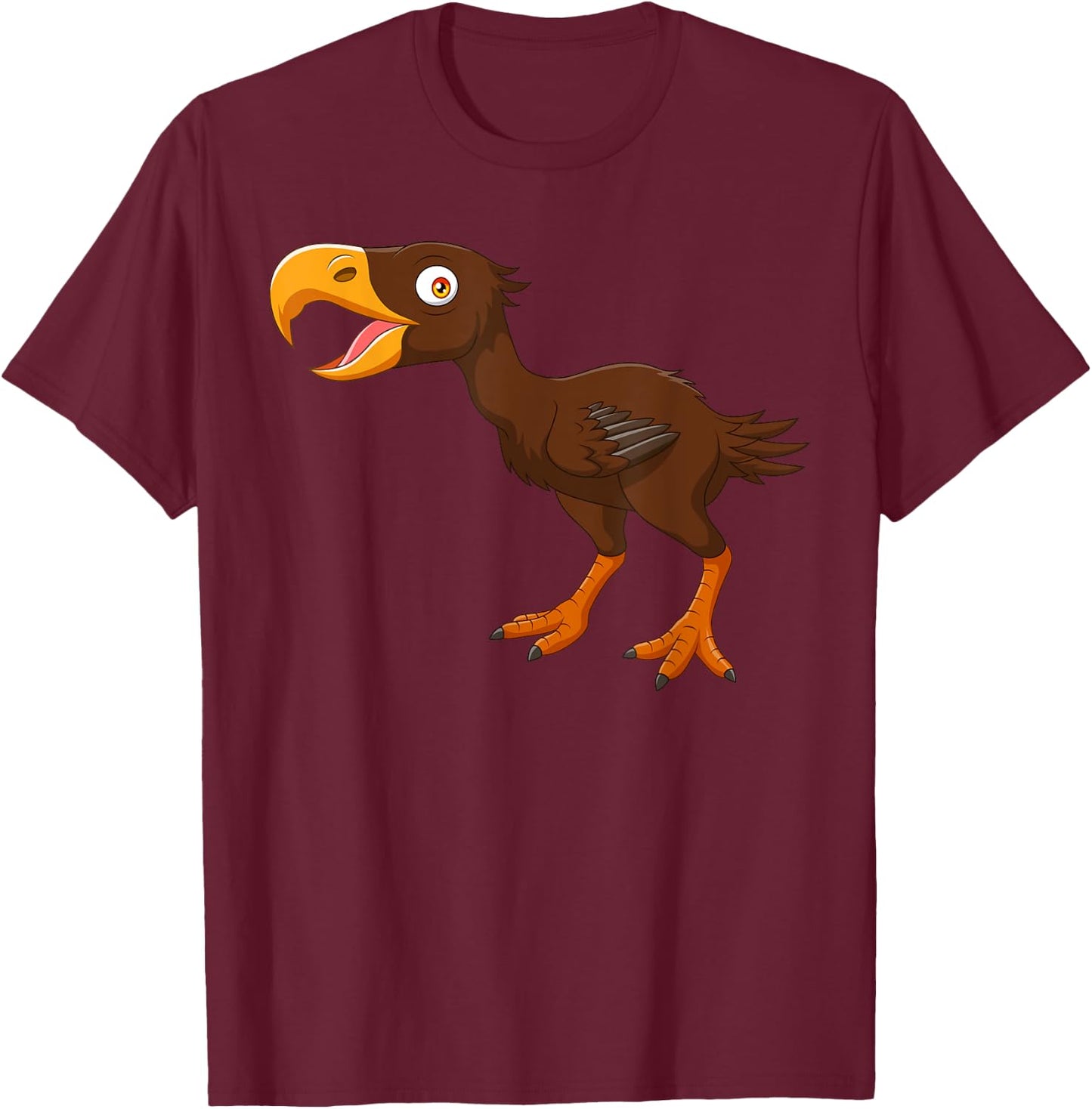 Cute Cartoon Prehistoric Animals Terror Bird For Kids Funny T-Shirt - T-Shirt | Maroon