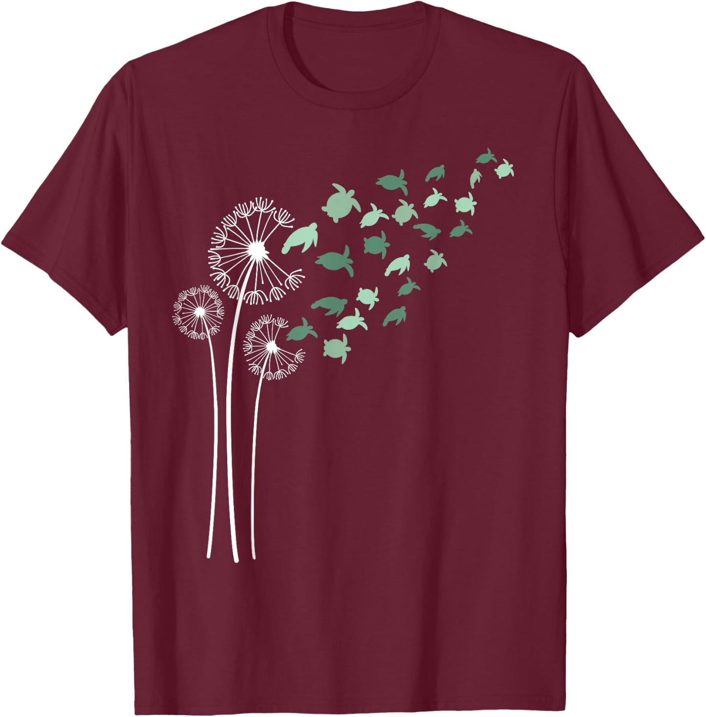 Sea Turtles Dandelion Flower For Dandelions and Turtle Lover T-Shirt - T-Shirt | Maroon