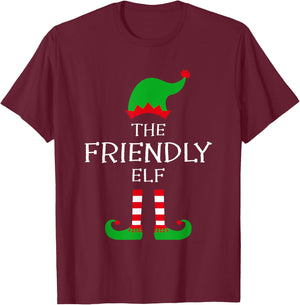 The Friendly Elf Matching Family Group Idea Funny Christmas T-Shirt - T-Shirt | Maroon