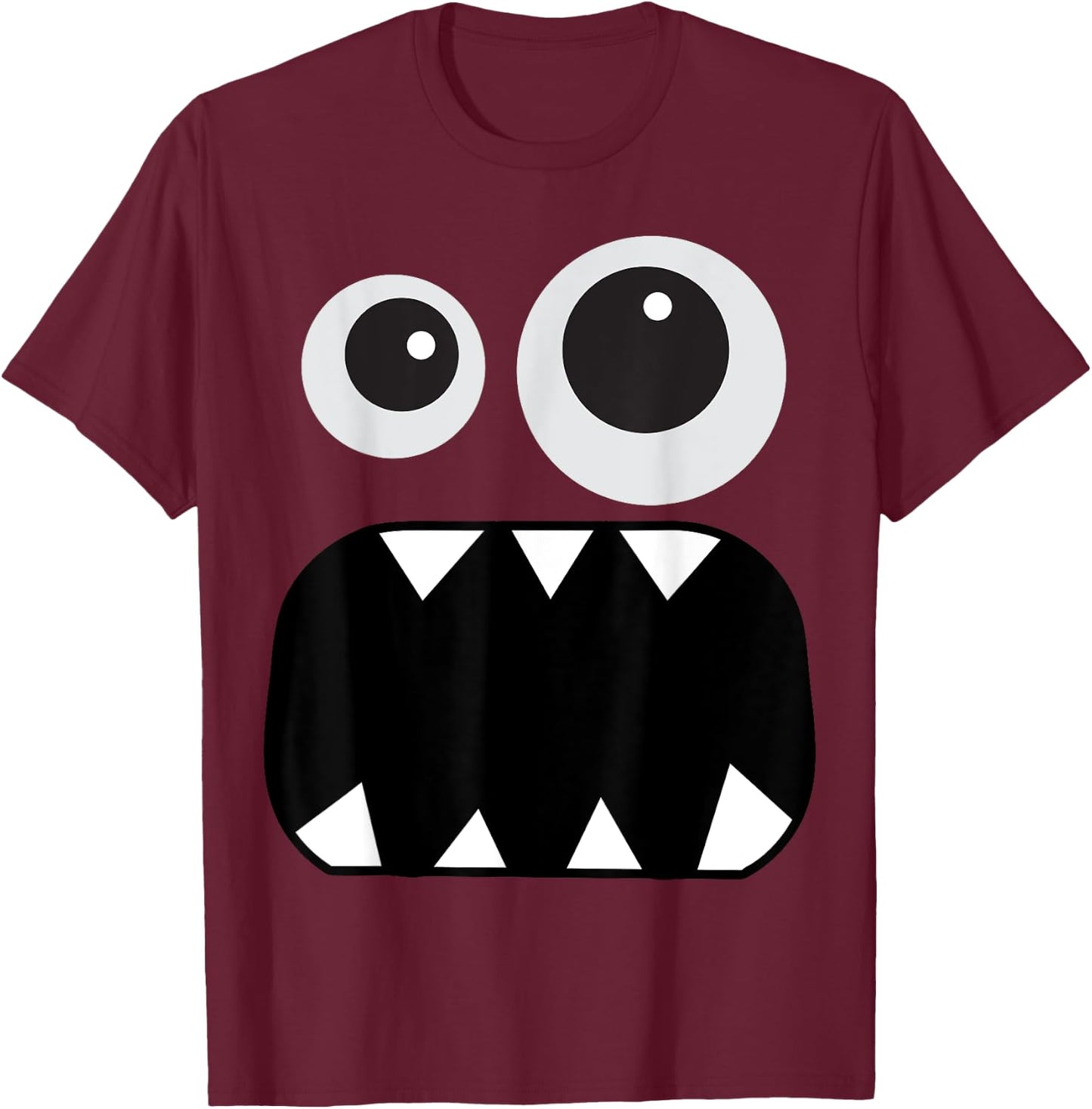 Cute Monster Face Men's Women's Costume Halloween T-Shirt - T-Shirt | Maroon