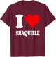 Red Heart I Love Shaquille T-Shirt - T-Shirt | Maroon