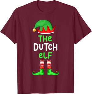 I'm The Dutch Elf Netherlands Christmas Funny Pajama T-Shirt - T-Shirt | Maroon