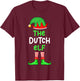 I'm The Dutch Elf Netherlands Christmas Funny Pajama T-Shirt - T-Shirt | Maroon