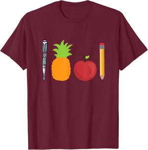 Pen Pineapple Apple Pen Funny T-Shirt - T-Shirt | Maroon